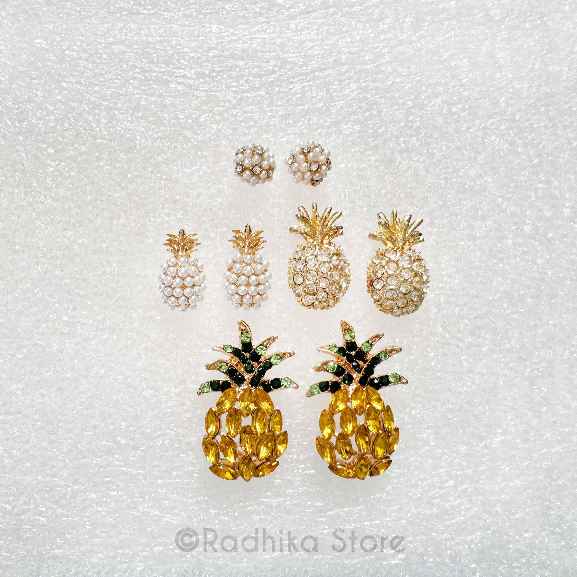 Little Auspicious Pineapple  Earrings - Earrings