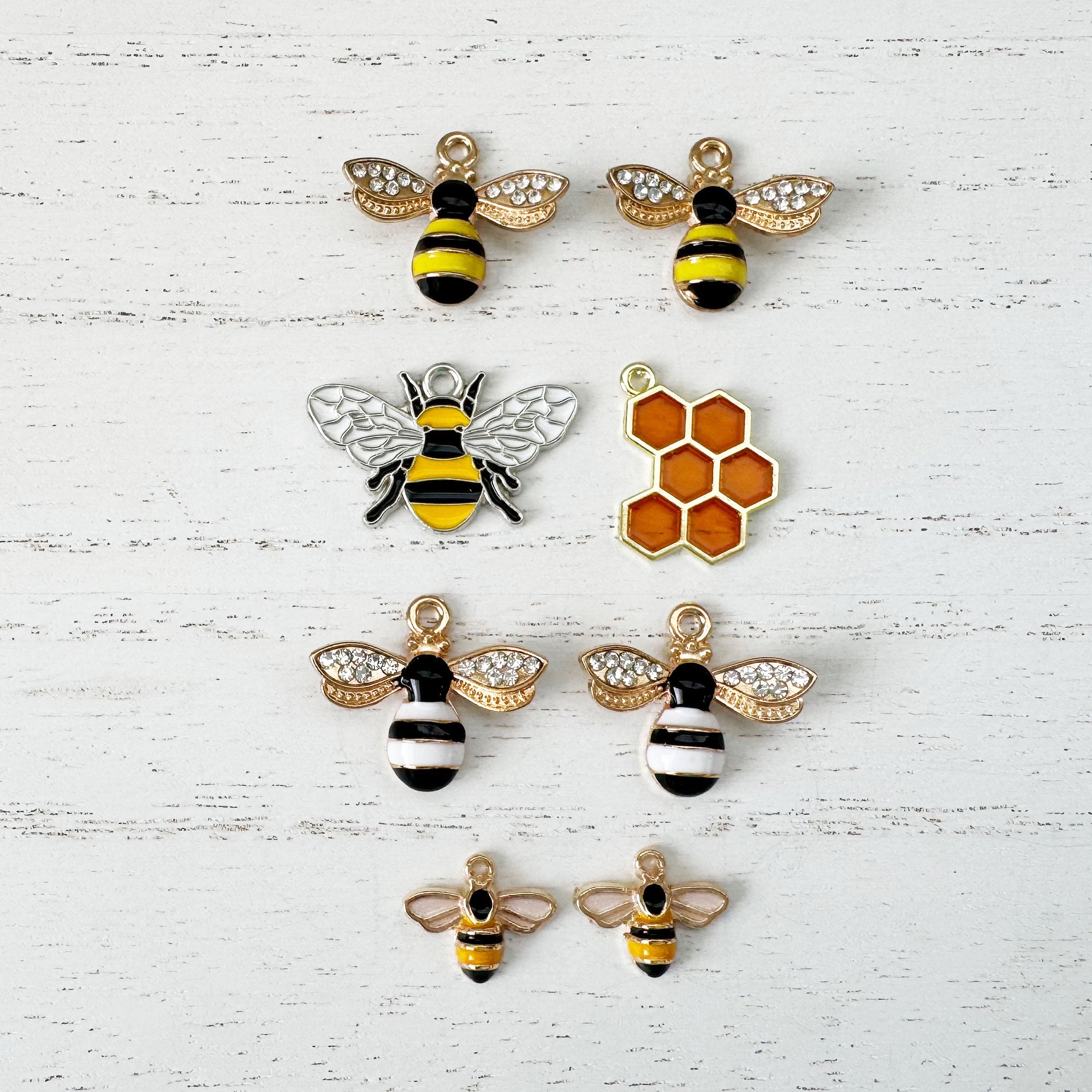 Little Bumble Bee Pendants/Charms - Set of 2