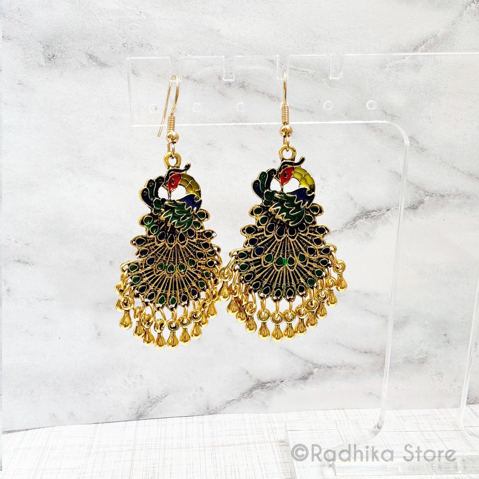 Little Lacquer Dancing Peacocks - Jhumka Earrings