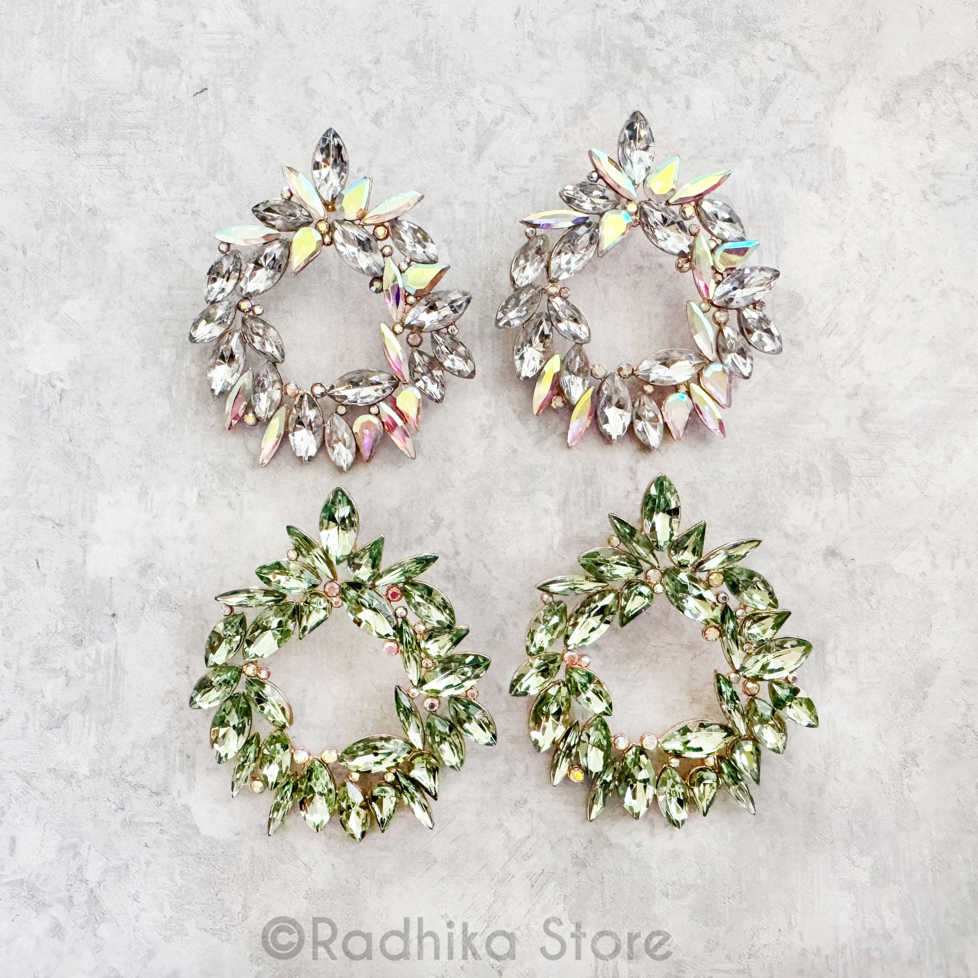 Effulgent Crystal Wreath - Earrings