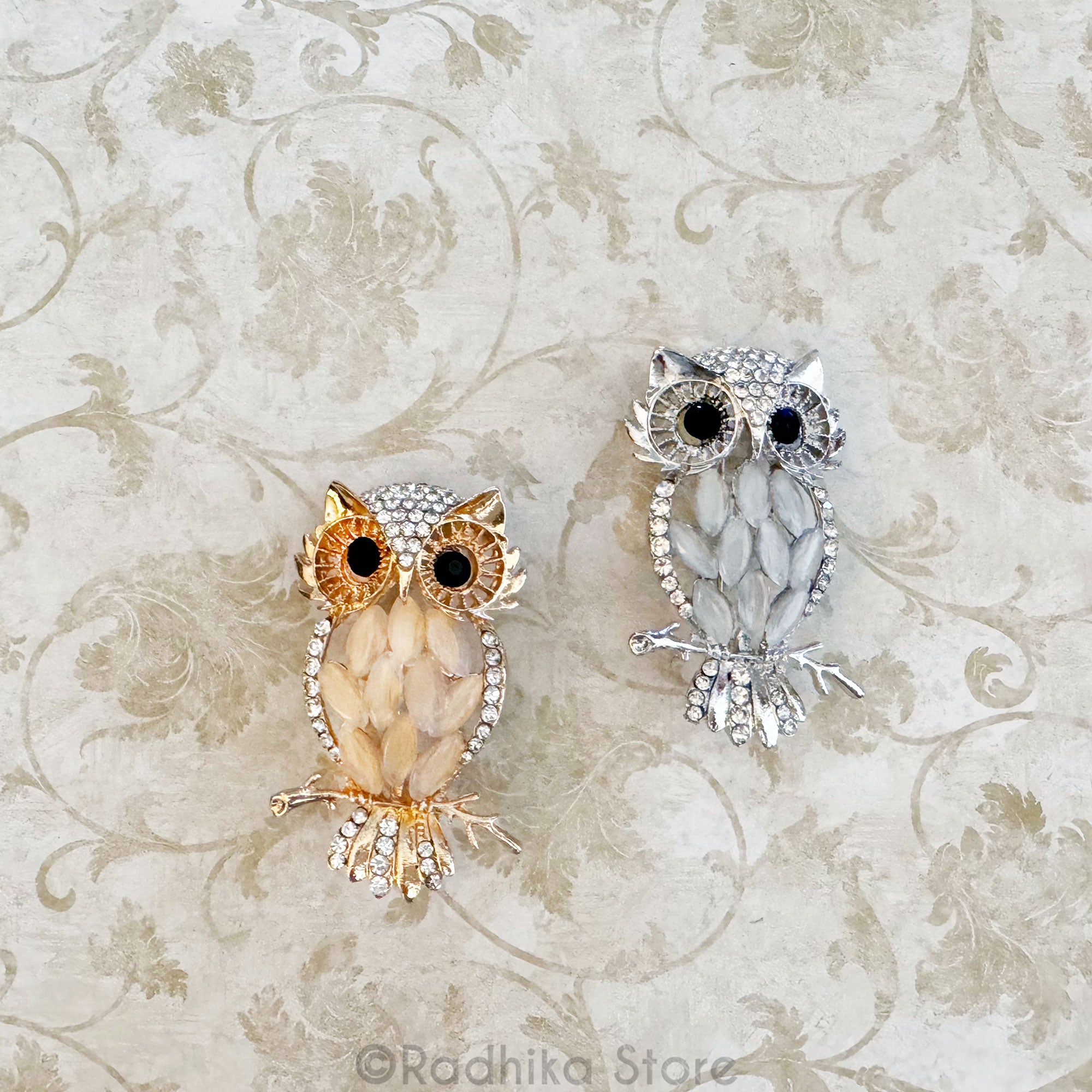 Lakshmi's Owl Carrier -  Pendants-(Pins)