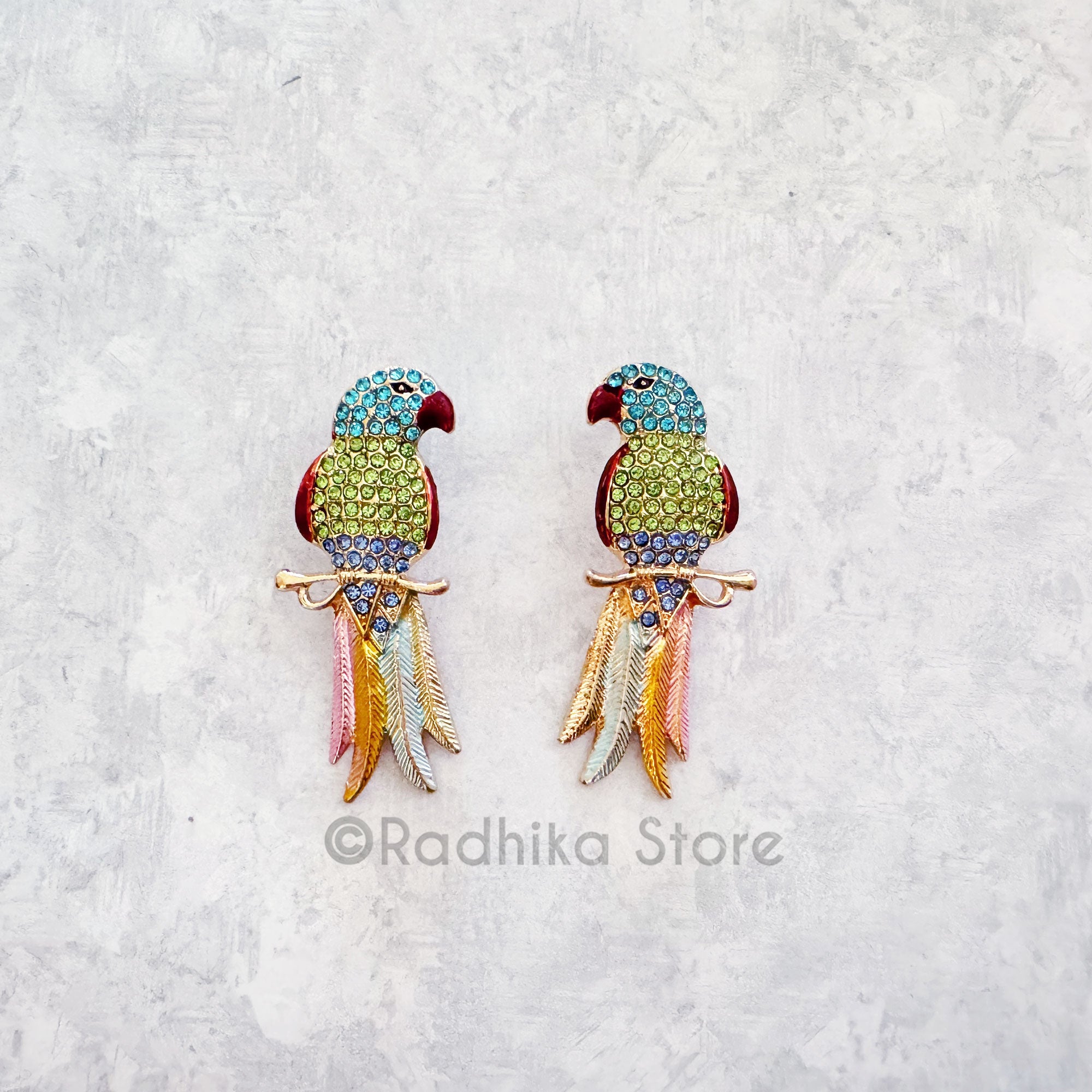 Vrinda Devis Parrots - Earrings