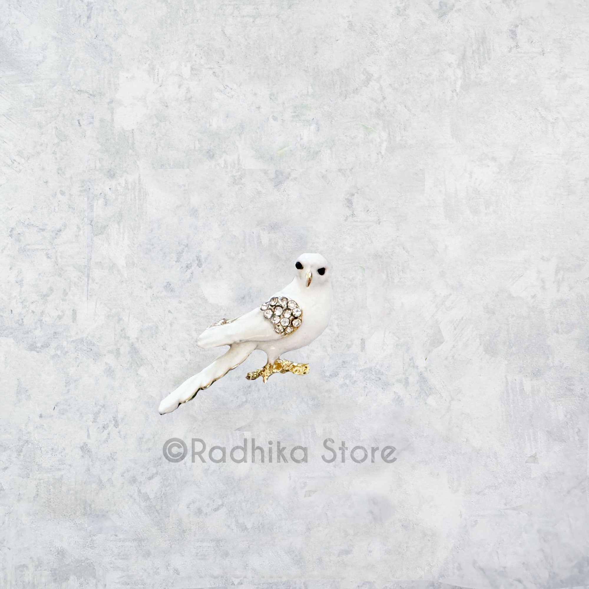 Vrindavan White Garden Bird -  Pendant-(Pin)