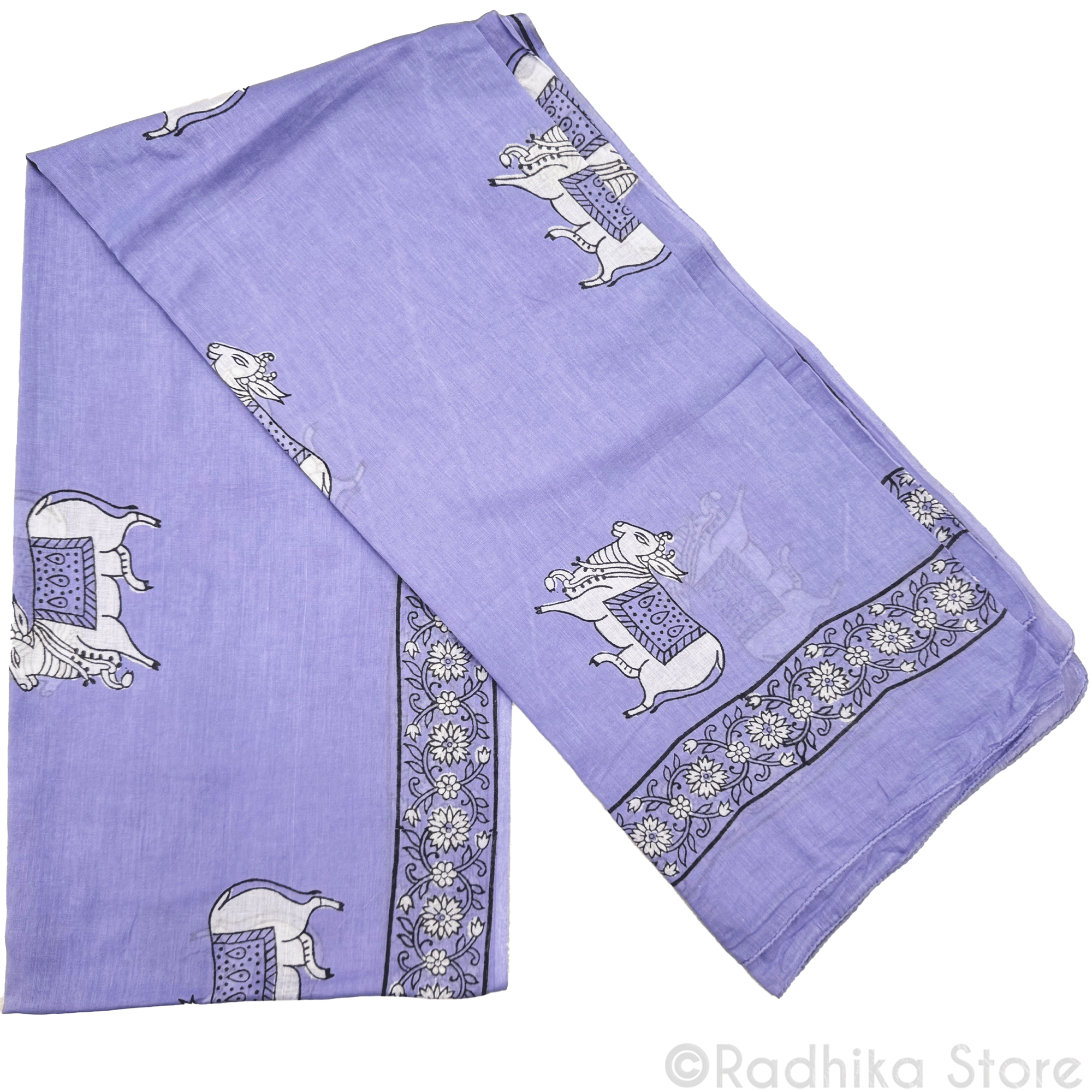 Vrindavan Surabhi Cows -  Lavender-Cotton Chadar