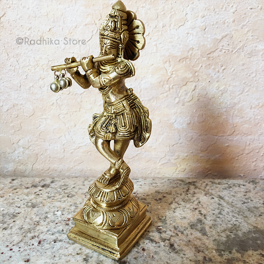 Murli Krishna - Brass Murti/Deity - 6