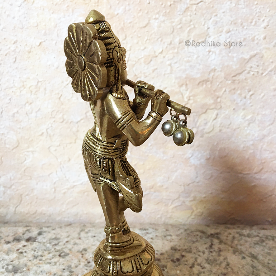 Murli Krishna - Brass Murti/Deity - 6