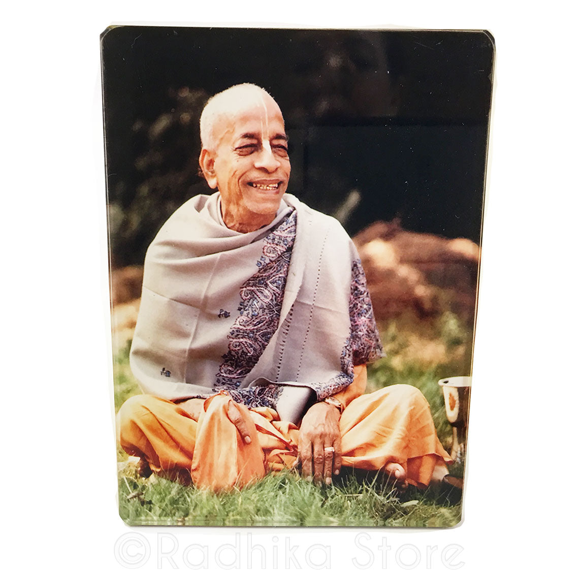 Srila Prabhupada Chanting Japa With Smile Acrylic Picture- Choose Size